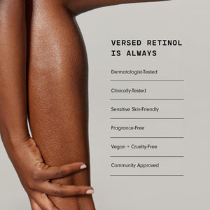 Versed Press Restart Retinol Body Lotion - Cocoa Butter + Squalane Moisturizer for Dry Skin - Firming Body Retinol to Smooth Texture & Brighten Skin - Body Breakout Treatment (6 Oz)