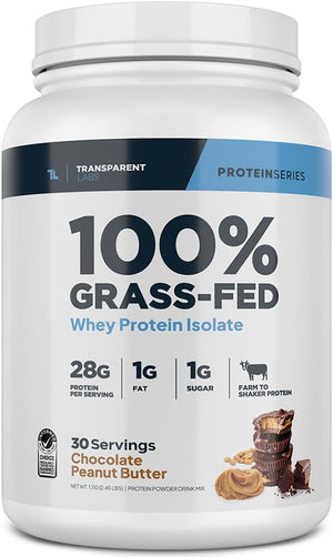 Transparent Labs Grass-Fed Whey Protein Isolate - Natural Flavor, Gluten Free Whey Protein Powder W/ 28G of Protein per Serving & 9 Essential Amino Acids - 30 Servings, Milk Chocolate