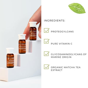 KUMIKO Ultimate Age Defying Matcha Revitalizing Facial Ampoule for Men and Women - Facial Serum Hydrates & Plumps Skin - Defend, Restore and Rejuvenate All Skin Types with Vitamin C - 5 Vials