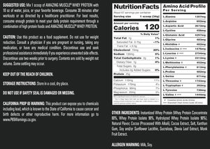Amazing Muscle 100% Whey Protein Powder *Advanced Formula with Whey Protein Isolate as a Primary Ingredient along with Ultra Filtered Whey Protein Concentrate (Banana, 5 Lb)