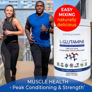 L-Glutamine Pure Powder, Unflavored (101 Servings) | Vegan, Gluten-Free, Sugar-Free, Non-Gmo | Doctor-Formulated, USA Made | Gut Health, Leaky Gut, Bloating, Muscle Health, Immune System