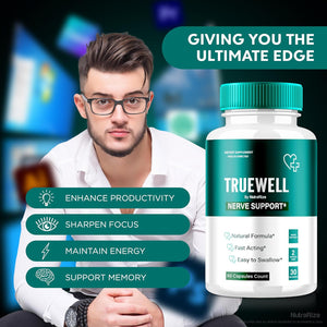 Truewell Capsules, Nerve Support Neuropathy Supplement, All Natural Body Support Formula, Maximum Strength Vitamin Pills 1000 MG, True Well Official Reviews (60 Capsules)