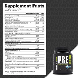 Nutrabio PRE Workout V5 - (Strawberry Lemon Bomb)