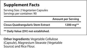 Cissus Quadrangularis 1200Mg - 180 Veggie Capsules - Natural Formula for General Wellness and Vitality