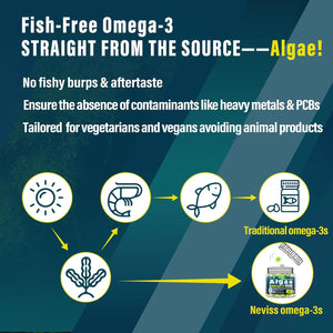 Vegan Omega 3 Gummies 1000Mg, Sugar Free Omega 3 Fish Oil Supplements Alternative, from Marine Algae Oil plus DHA 460Mg & EPA 230Mg, Vitamin B12, Folate for Brain, Bone, Joint, Eye & Immunity, 120 Cts