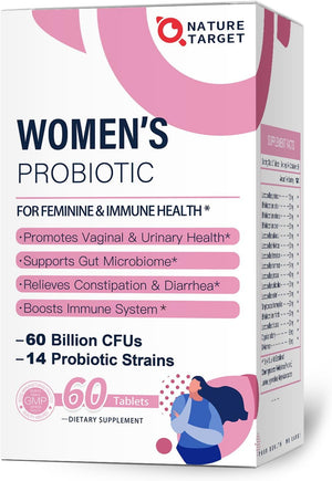 Probiotics-For-Women, Probiotics and Prebiotics, Cranberry and D-Mannose, 50-Billion-Cfus, Organic Probiotics for Digestive Health/Gut Health/Immune Booster/Weight Management, Women'S Probiotics