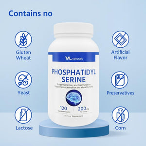 Phosphatidyl Serine 200 Mg 240 Vegetable Capsules, 99% Purity Phosphatidyl Serine. Supports Memory & Brain Function