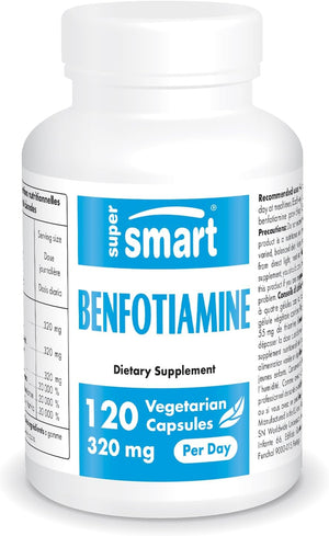 '- Benfotiamine 320Mg per Day (High Potency) - Bioavailable Thiamine - Vitamin B1 Benfotiamine Supplement | Non-Gmo & Gluten Free - 120 Vegetarian Capsules
