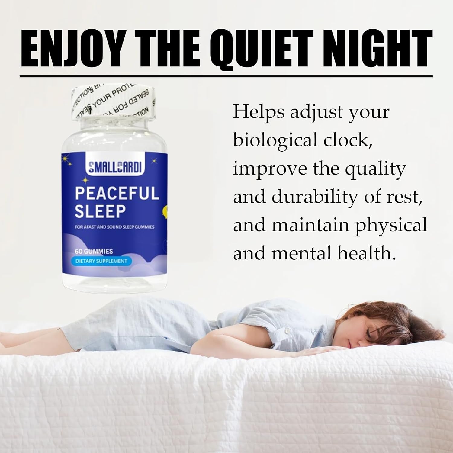 Sleep Gummies, Magnesium Supplement with Melatonin and L-Theanine, Vegan, Gluten Free, Helps the Body Ease into Sleep, 60Count (1)