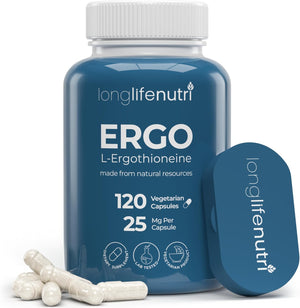 L-Ergothioneine 25Mg - 120 Vegetarian Capsules, 4-Month Supply, Natural Antioxidant & Plant-Based Supplement for Wellness Routine, Lab Tested, Made in USA