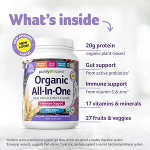 Meal Replacement Shake, Organic | Purely Inspired All-In-One Meal Replacement | Plant Based Protein Powder for Women & Men | Organic Protein Powder | Protein Shake Powder | Chocolate, 1.3 Pounds