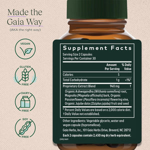 Gaia Herbs Sleepthru - Natural Sleep Support Supplement with Organic Ashwagandha Root, Organic Magnolia Bark, Passionflower, and Jujube Date - 120 Vegan Liquid Phyto-Capsules (60-Day Supply)