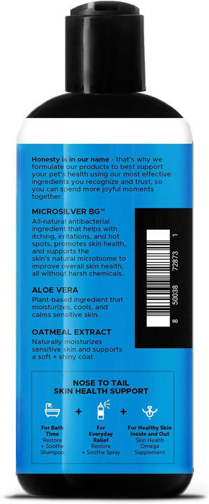 Pet Honesty Restore + Soothe 2 in 1 Shampoo + Conditioner for Sensitive Skin for Dogs & Cats - Dog Skin and Coat Supplement - Soothes Itching, Irritation and Hot Spots (Coconut) - 16Oz