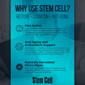 Premium Stem Cell Supplement 1,000Mg | 120 Caps | Boosts Immunity Reduces Joint Soreness | Support Natural Antiaging & Longevity Proprieties | Spirulina & Chlorella | Celulas Madre (3)