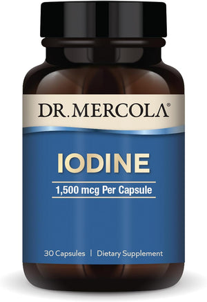 Dr. Mercola, Iodine, 30 Servings (30 Capsules), Helps Support Bone and Brain Health, Helps Support Energy Optimal Levels, Non GMO, Soy Free, Gluten Free