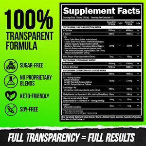 ALPHA LION Superhuman Pump Pre Workout Powder, Nootropic Caffeine & Stim Free Preworkout Supplement, Nitric Oxide Booster, Muscle Gainer, Energy & Focus (42 Servings, Peach Pumps Flavor)