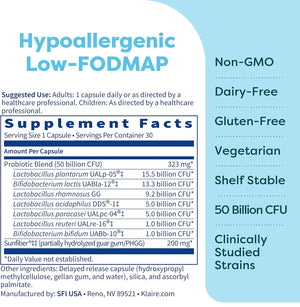 Klaire Labs Ther-Biotic Synbiotic Probiotic (30 Capsules) + Vital-Zymes Digestive Enzymes Bundle (120 Count) - Low-Fodmap Probiotic Supplement + Digestion Support Enzymes - 2 Product Set