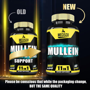 210 Capsules - 11In1 Mullein Leaf Capsules with Panax Ginseng Root, Cordyceps Sinensis & More - Support Respiratory Health, Immune System, Energy Production & Comfortable Mind