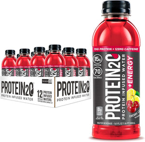 Protein2O 15G Whey Protein Infused Water plus Energy, Cherry Lemonade, 16.9 Oz Bottle (Pack of 12)