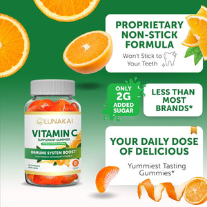 Lunakai Vitamin C and Vitamin B12 Gummies Bundle - 300Mg Organic, NON-GMO, Vegan Chewable Supplement - 3000Mcg Methylcobalamin High Absorption Energy Gummy - 30 Days Supply