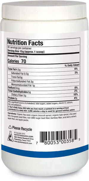 Biofiber Complete - 10 Whole Food Fibers (Organic & Non-Gmo), 5G of Fiber per Serving, Easy-To-Mix Powder, Prebiotic Gut Support 15.9 Oz