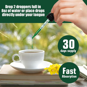 Mullein Drops for Lungs - Mullein Leaf Extract for Lungs Cleanse - Respiratory Lung Health, Herbal Supplement Made in USA Vegan