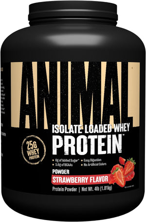 Animal Whey Isolate Protein Powder - Loaded for Pre & Post Workout Muscle Builder and Recovery with Digestive Enzymes for Men & Women - 25G Protein, Great Taste, Low Sugar - Brownie Batter 4 Lbs