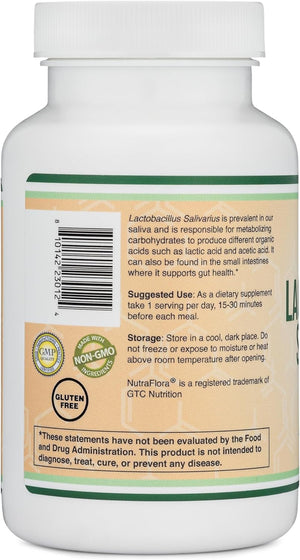 Lactobacillus Salivarius Oral Probiotics - Vanilla Tablets for Dental Health, Teeth, and Gums - Extreme Bad Breath Treatment for Adults (120 Count, 2 Billion Cfus per 20Mg Tablet) by Double Wood