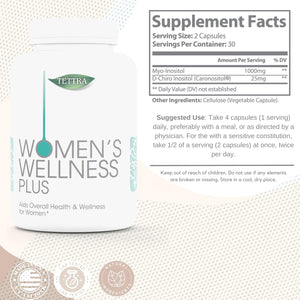 Women'S Wellness: Myo-Inositol & D-Chiro Inositol Blend Capsule | 30-Day Supply | Hormonal Balance & Healthy Ovarian Function Support for Women | Vitamin B8 | 60 Inositol Supplement Caps