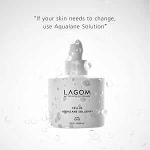 LAGOM Cellus Aqualane Solution Vegetable Squalane Essence Serum Natural Morning Face Texture Firmer Aquatide Tocopherol Enhancing Formula Sensitive Oily Dry Wrinkle Aging Skin 50Ml 1.69Oz