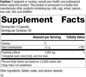 Standard Process Fen-Gre - with Rice Bran, Okra Fruit, and Fenugreek - 150 Capsules