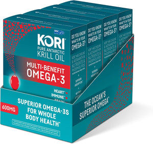 Kori Krill Oil Omega 3 Superior Absorption Oil Supplement, EPA & DHA, 600 Mg Trial Pack, 28 Softgels