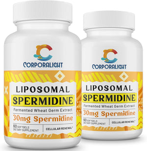 30Mg Spermidine Supplement, Liposomal Spermidine, High Absorption, More Potent than Spermidine 3HCL, Fermented Wheat Germ Extract, Spermidine for Women & Men, Cellular Renewal, Longevity, 120 Softgels