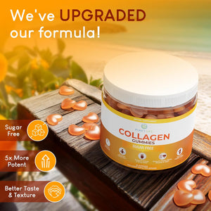 Sugar-Free Marine Collagen Gummies (90 Collagen Chews) Potent 500Mg Collagen Gummy for Hair Growth, Healthier Skin & Nails, Pore Reducer & Elasticity Hydrolyzed, Gluten Free, Non-Gmo, Orange Flavor