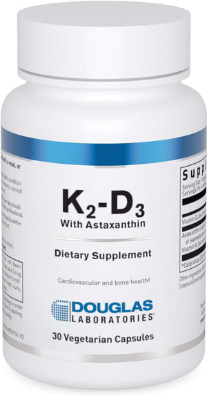 Douglas Laboratories K2-D3 with Astaxanthin - Antioxidant Support for Bones, Immune Function & Vascular Health* - with Menaquinone-7 & D Vitamin - 30 Vegetarian Capsules