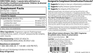 Klaire Labs Ther-Biotic Detoxification Probiotic Supplement - 50 Billion CFU Probiotics - Supports GI Detox, Digestive + Colon Health - Hypoallergenic Lactobacillus + Bifidobacterium (60 Capsules)
