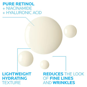 La Roche-Posay Pure Retinol Face Serum with Vitamin B3. anti Aging Face Serum for Lines, Wrinkles & Premature Sun Damage to Resurface & Hydrate. Suitable for Sensitive Skin, 1.0 Fl. Oz
