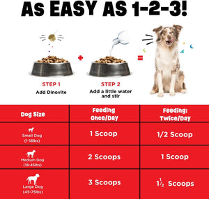 Dinovite Probiotic Supplement for Dogs - Omega 3 for Dogs - Hot Spot Relief - Skin & Coat Supplement for Dogs - 30 Day Supply (30 Day Supply, Medium Dogs (18-45 Lbs))