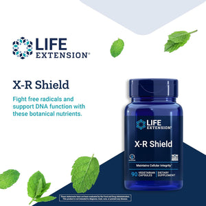 Life Extension X-R Shield Powerful Antioxidant Support - Spirulina, Lemon Balm, Gingko Supports Cellular Integrity, DNA Health & Immune System Health - Non-Gmo, Gluten Free - 90 Vegetarian Capsules