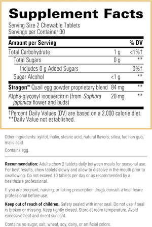 ALLQLEAR - Fast-Acting Seasonal Supportv- Berry Flavored - 60 Chewable Tablets