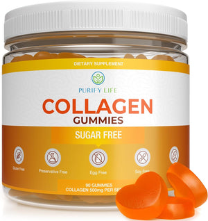 Sugar-Free Marine Collagen Gummies (90 Collagen Chews) Potent 500Mg Collagen Gummy for Hair Growth, Healthier Skin & Nails, Pore Reducer & Elasticity Hydrolyzed, Gluten Free, Non-Gmo, Orange Flavor