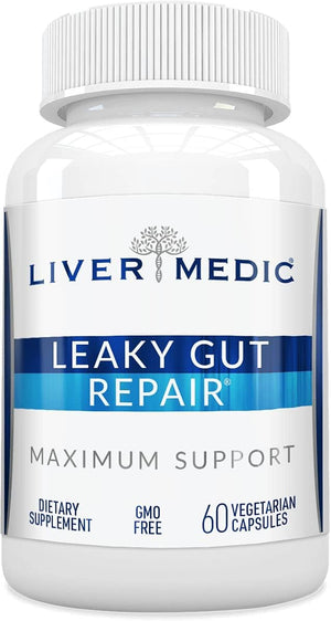 Leaky Gut Repair Maximum Support Gut Health L-Glutamine, Slippery Elm for IBS, Heartburn Relief, Non-Gmo for Women & Men, 60 Caps