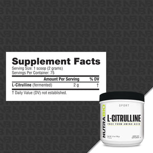 L-Citrulline, Free Form Amino Acid, 5.3 Oz (150 G), Nutrabio