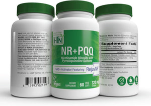 Health Thru Nutrition NR with PQQ | 300Mg Nicotinamide Riboside and 20Mg PQQ as Pureqq & Rejuvnr NAD+ Activator and Mitochondria Maximizer | Certified Vegan Non-Gmo | 3Rd Party Tested | Pack of 60