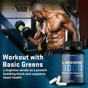 L Arginine 3,150Mg (90 Capsules) L-Arginine Supplement for Men and Women with Nitric Oxide Precursor | L Arginine Supplement Pills for Men, Sport, Workout, Made in the USA