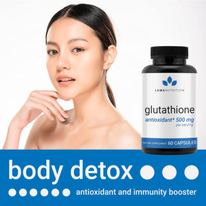 Premium Glutathione - Reduced Glutathione 500Mg - Glutathione Supplement - L-Glutathione - Antioxidant Support - Liver Support - 60 Capsules
