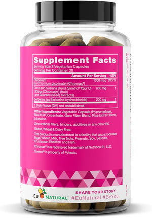Metabolism for Her - Weight Loss Pills for Women - Appetite Suppressant, Fat Burner, Metabolism Booster - Combat Cravings & Lose Belly Fat - Berberine, Chromium Picolinate & Guarana - 60 Veg Capsules