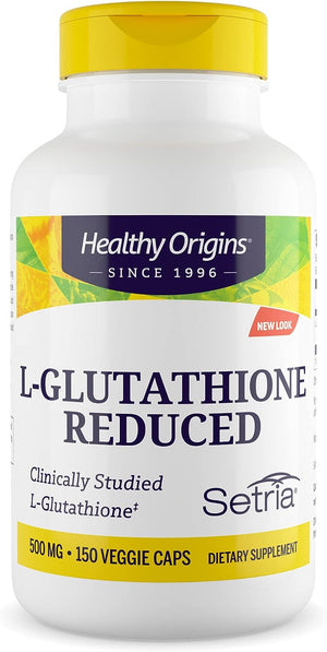 L-Glutathione (Setria) Reduced, 500 Mg - Immune Support Supplement - Collagen & Antioxidant Support - Gluten-Free Supplement - 60 Veggie Capsules
