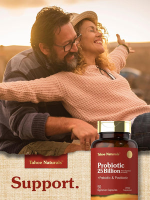 Prebiotic, Probiotic & Postbiotic | 25 Billion CFU | 50 Powder Pills | Men and Women'S Digestive Health | Vegetarian and Non-Gmo Supplement | Tahoe Naturals