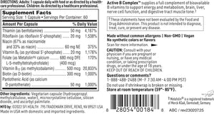 Klaire Labs Active B Complex - Energy & Mood Support B Vitamin Supplement with Metafolin Folate, Methylcobalamin B12, Biotin & VIT B6 - High Potency,